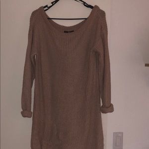 Knitted off the shoulder sweater dress